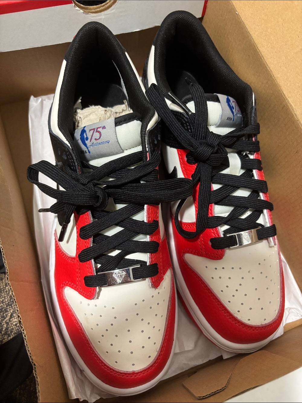 NBA Red, White & Black Low Top Sneakers